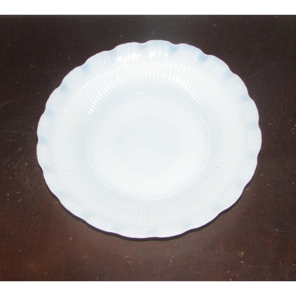 Vintage White Milk Glass Scalloped Edge Saucer 6 Inches